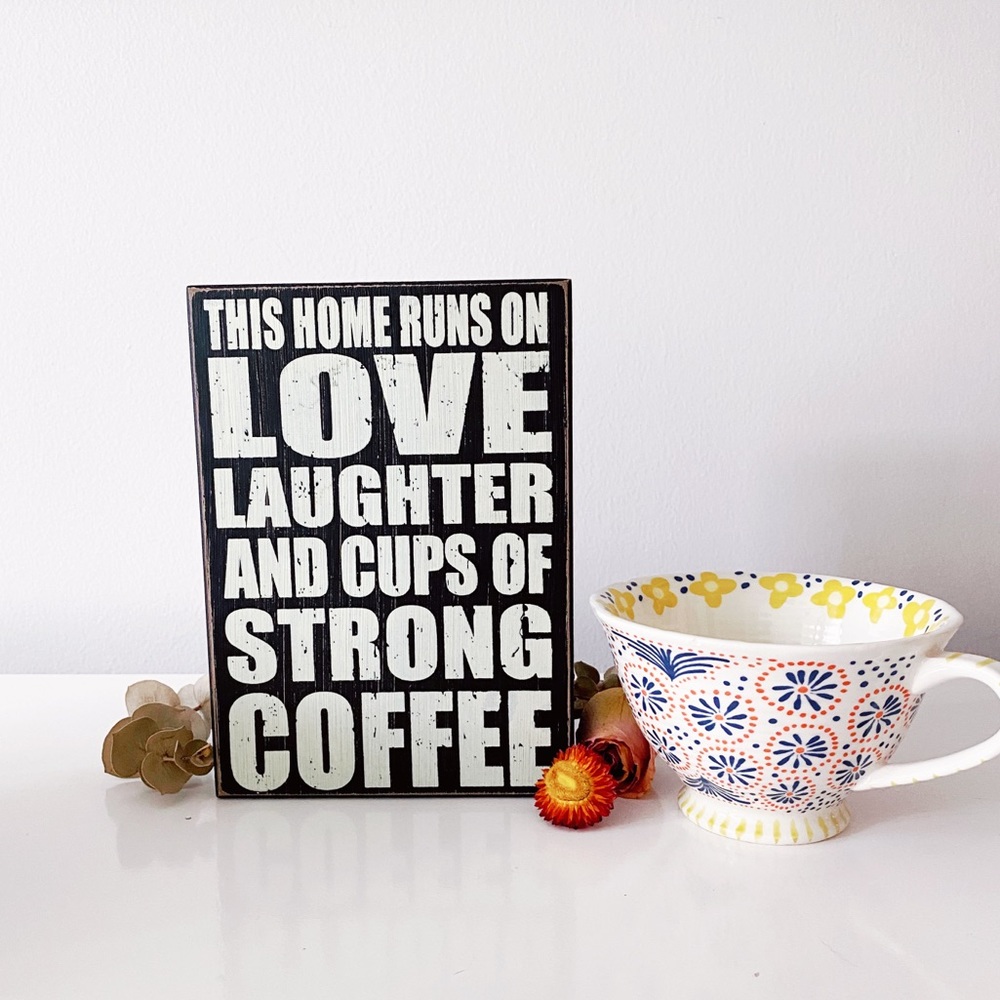 Cute Coffee Themed Wooden Decor Sign